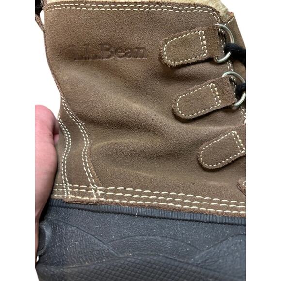 L.L. Bean Women\'s Snow Boots Winter Suede Outdoor Fleece Lined Size 7 Brown
